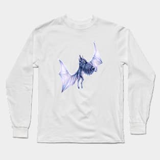 Purple Scottish Terrier dog bat Long Sleeve T-Shirt